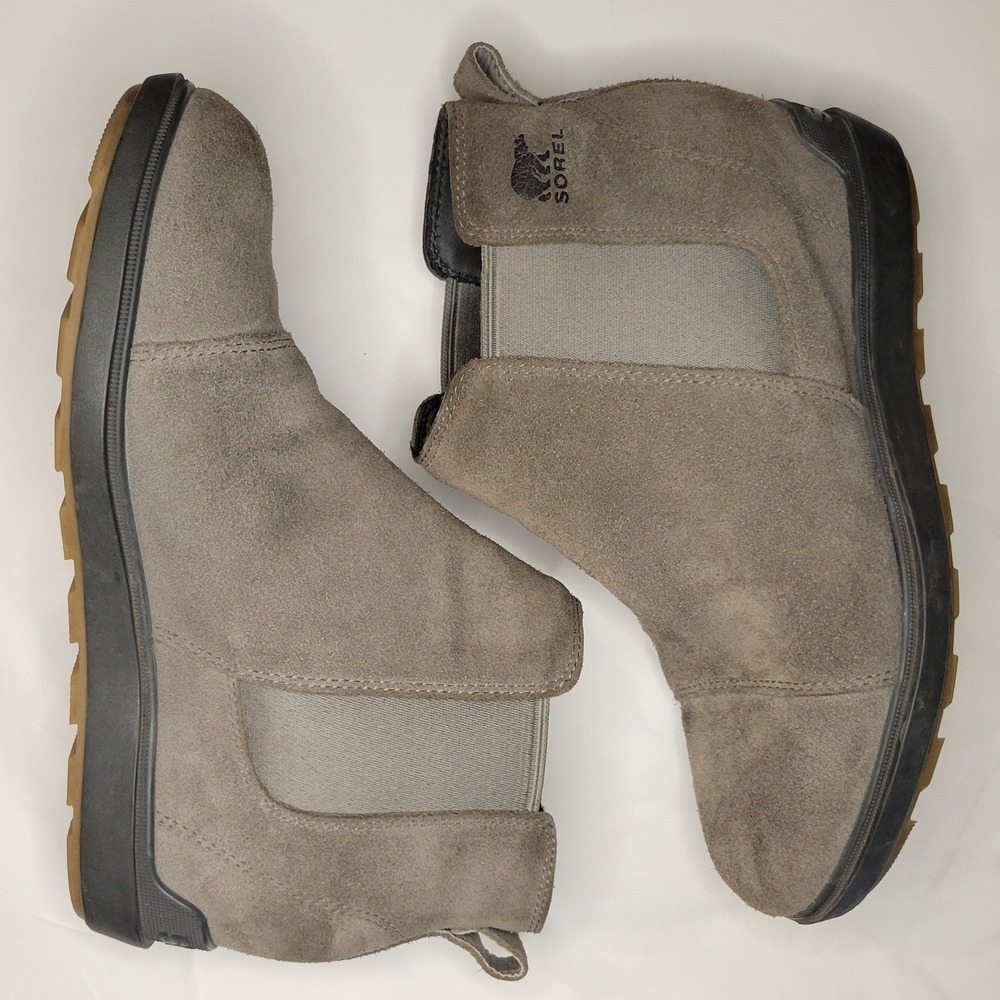 Sorel Evie II Chelsea Suede Ankle Boots Grey W 9.5 Slip On Urban Outdoor Classic